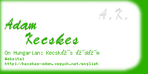 adam kecskes business card